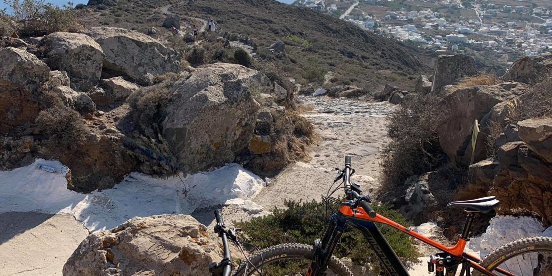 ride mountain bike in Greece caldera view mtb ride