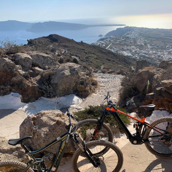 ride mountain bike in Greece caldera view mtb ride